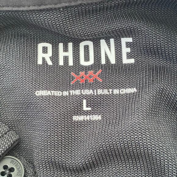 RHONE Men's Delta Pique Polo Performance Golf Lightweight Shirt Black, Large - Picture 4 of 11